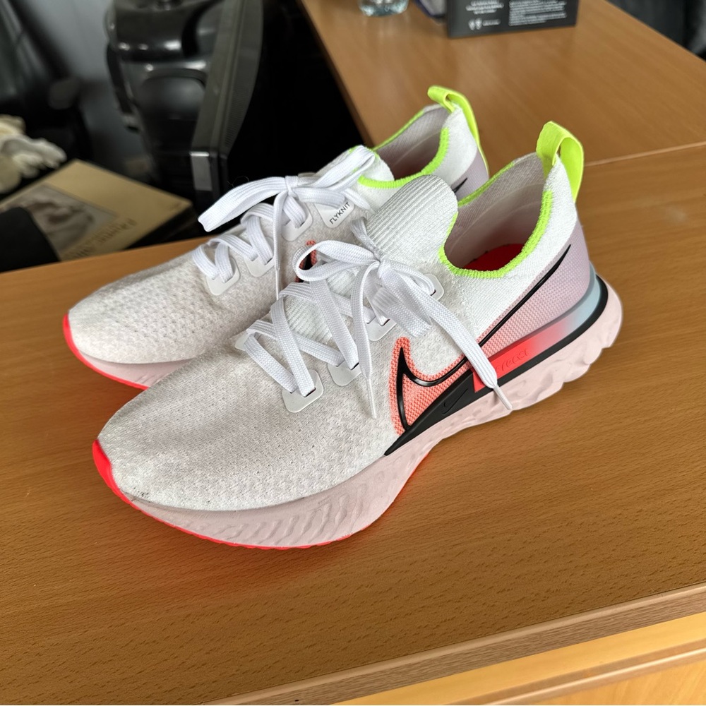 Nike White and Neon Women's Shoes
